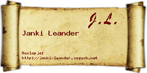 Janki Leander névjegykártya